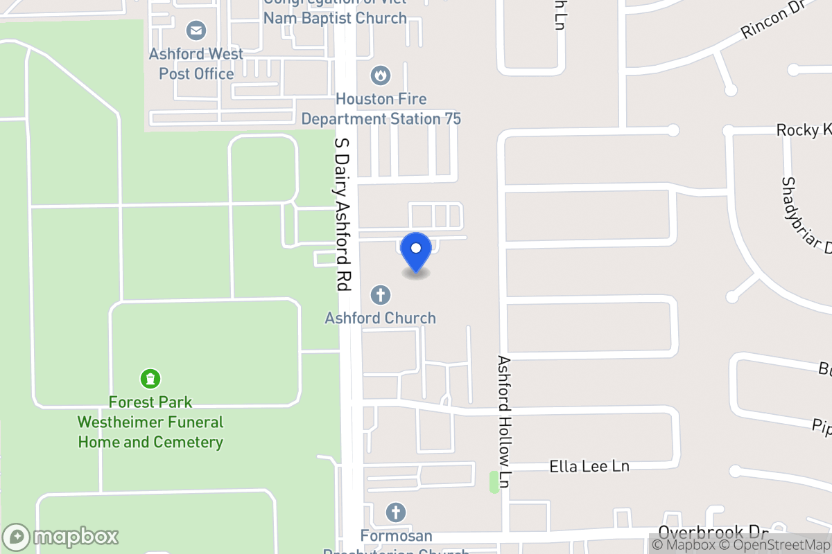 Map of S 2201 Dairy Ashford Rd, Houston