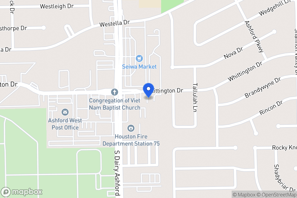 Map of 12555 Whittington Dr, Houston