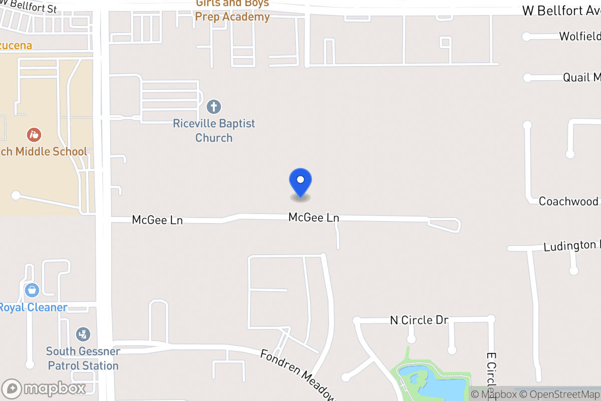 Map of 8324 Mcgee Ln, Houston