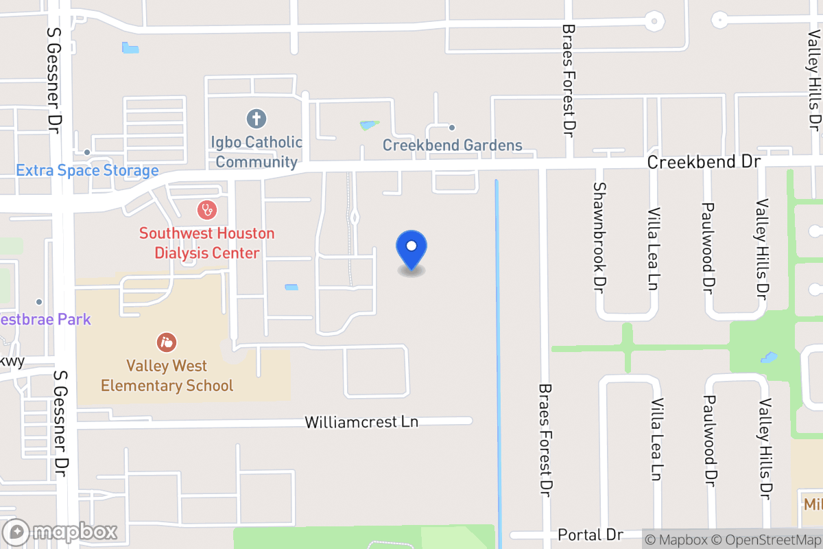 Map of 8306 Williamcrest Ln, Houston