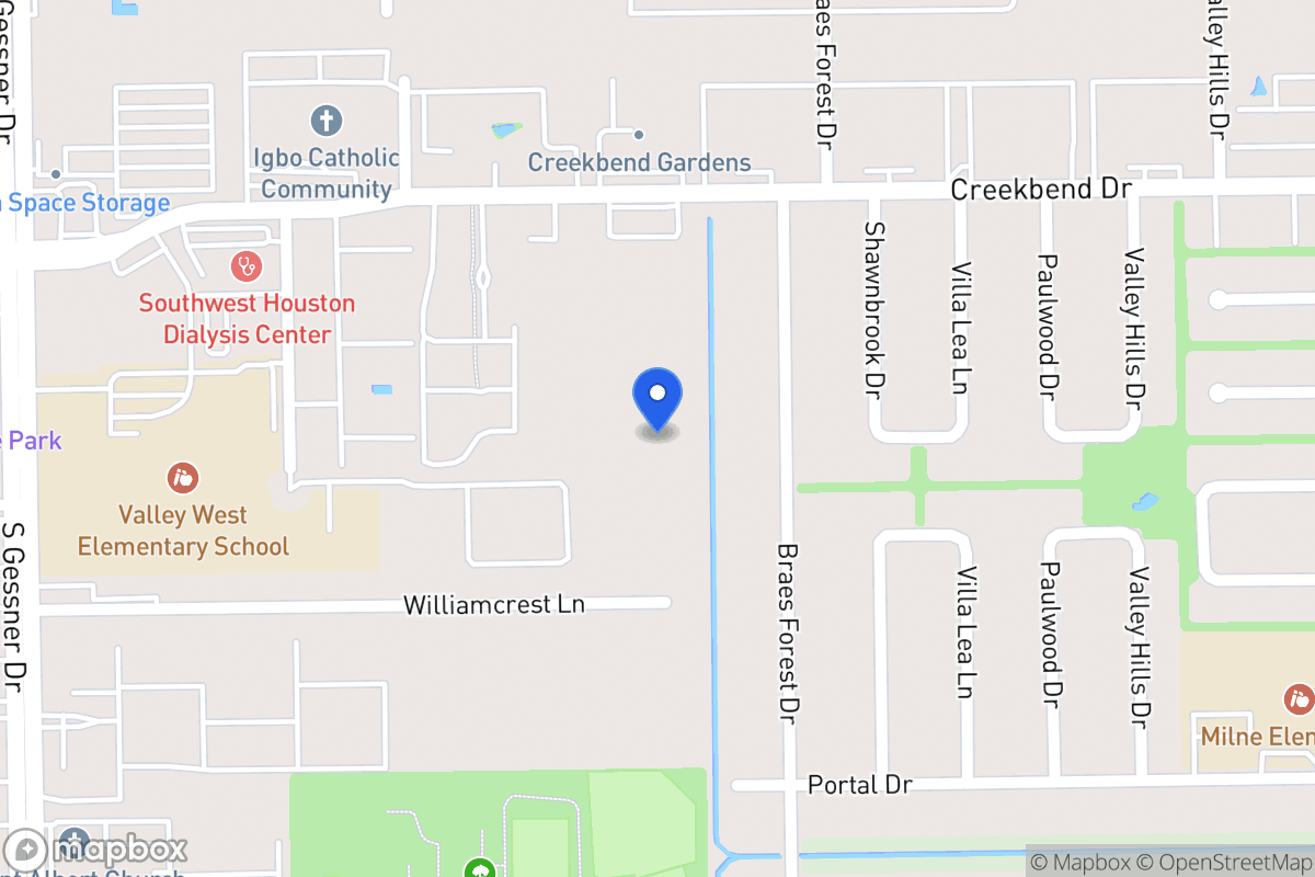 Map of 8310 Williamcrest Ln, Houston