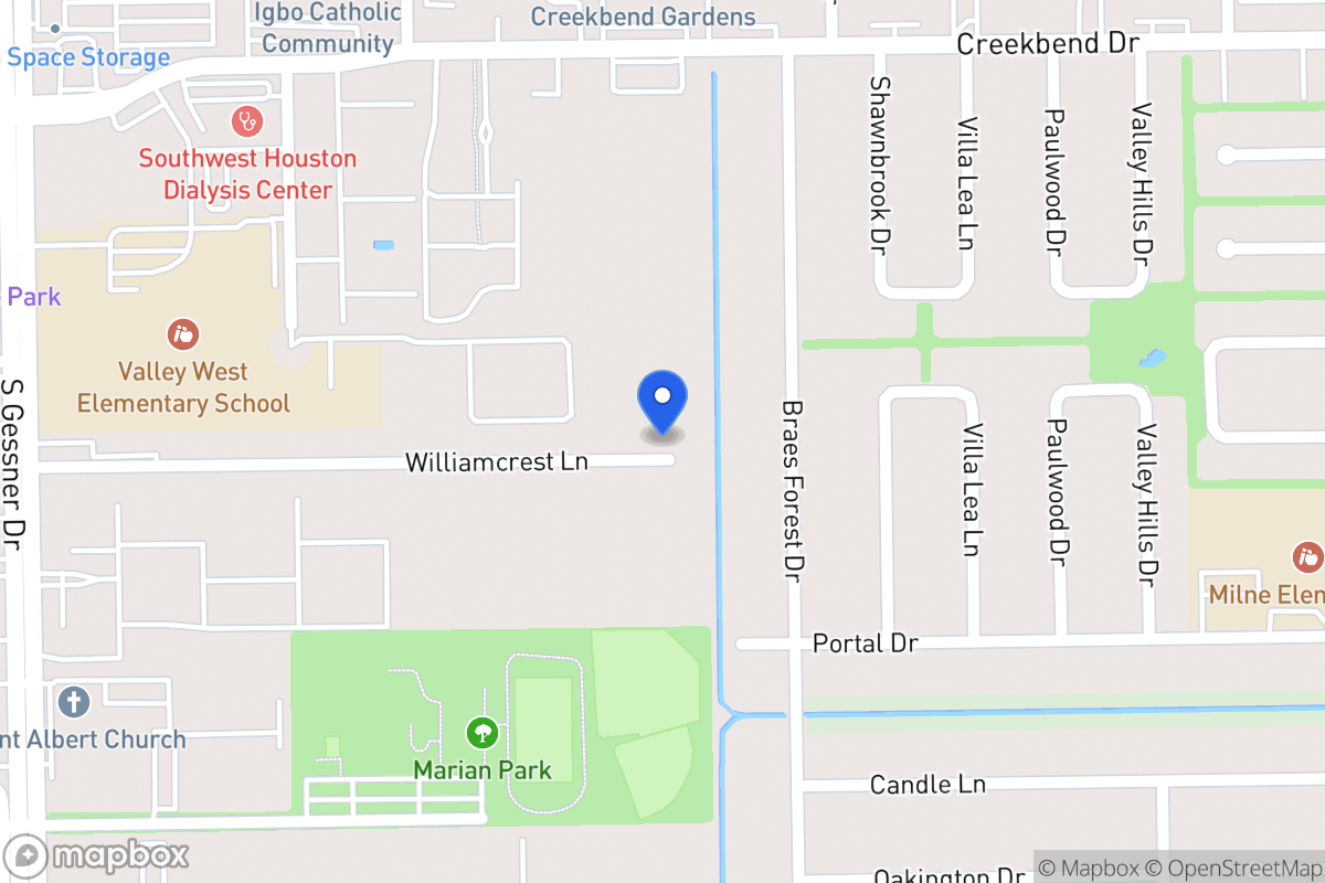Map of 8314 Williamcrest Ln, Houston