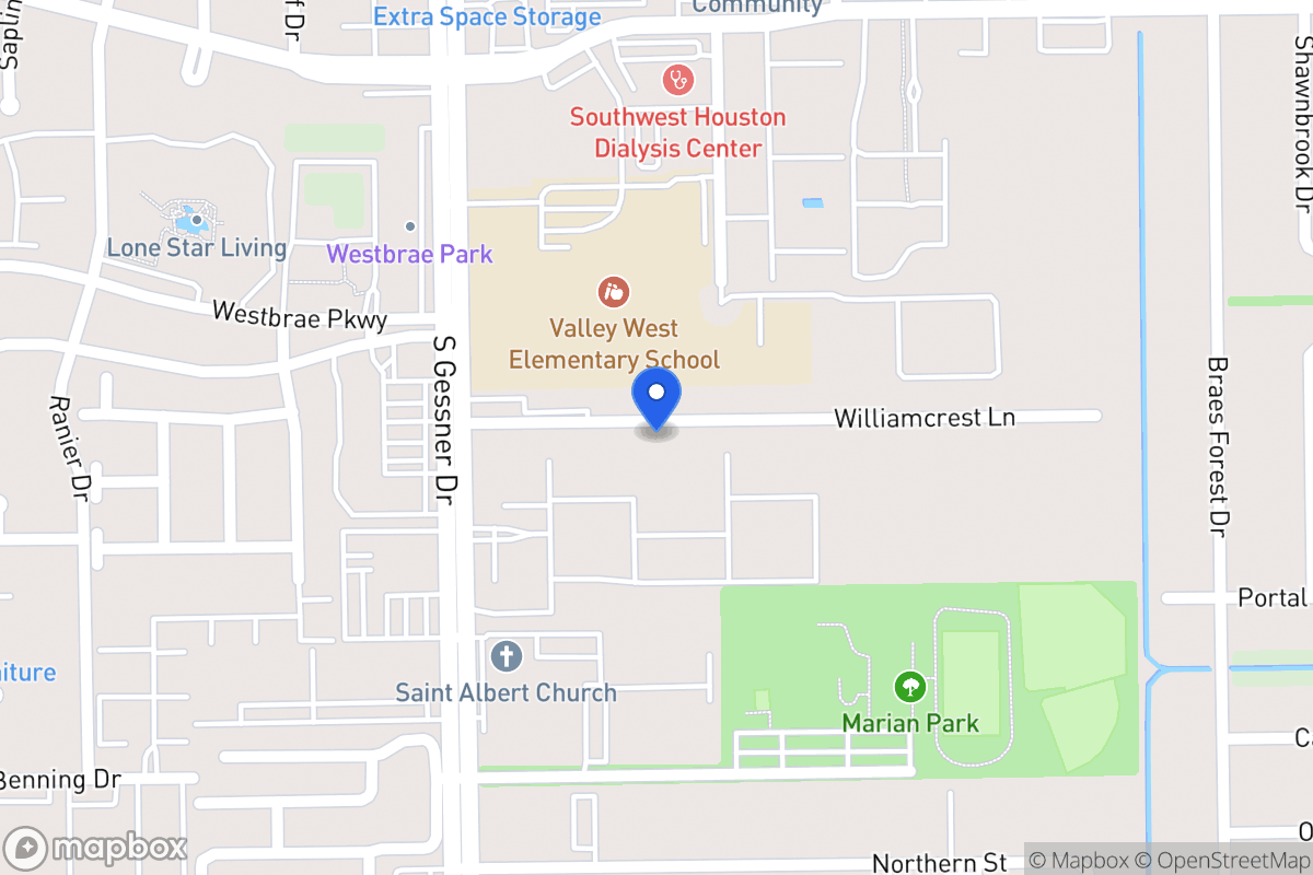 Map of 8505 Williamcrest Ln, Houston