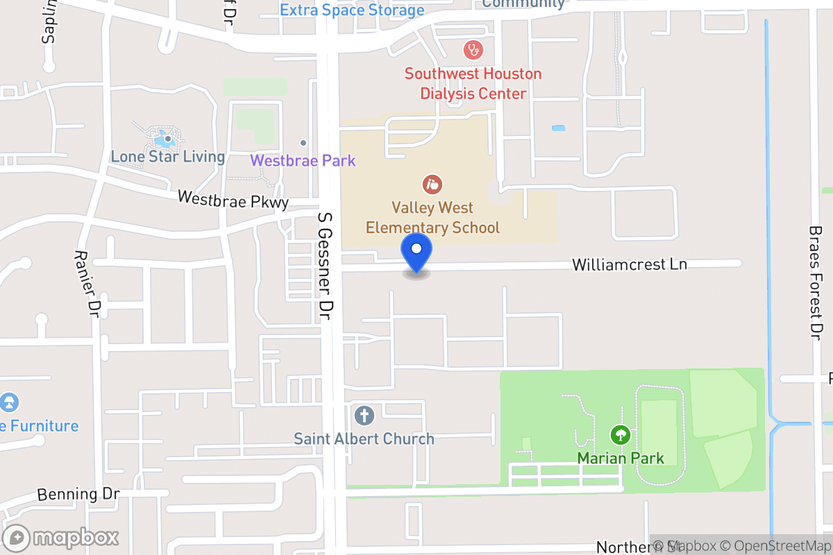 Map of 8535 Williamcrest Ln, Houston