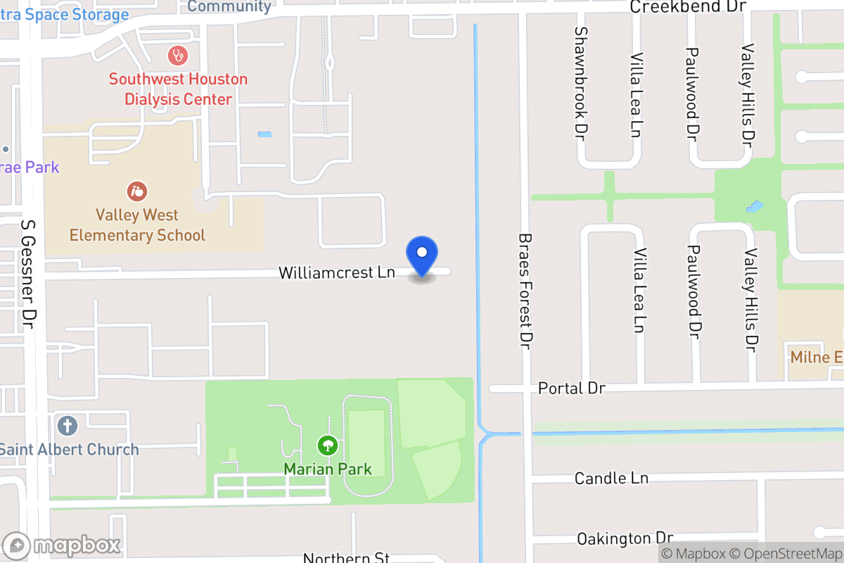 Map of 8313 Williamcrest Ln, Houston