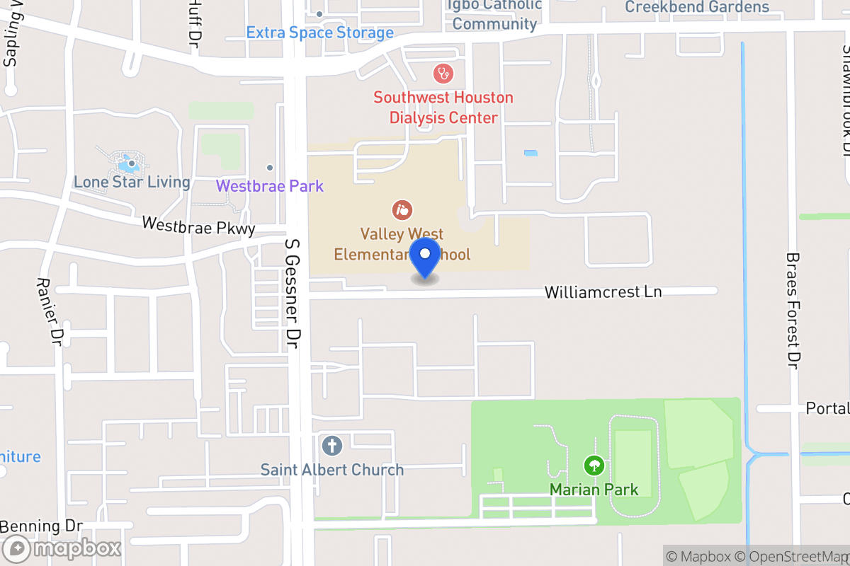 Map of 8506 Williamcrest Ln, Houston