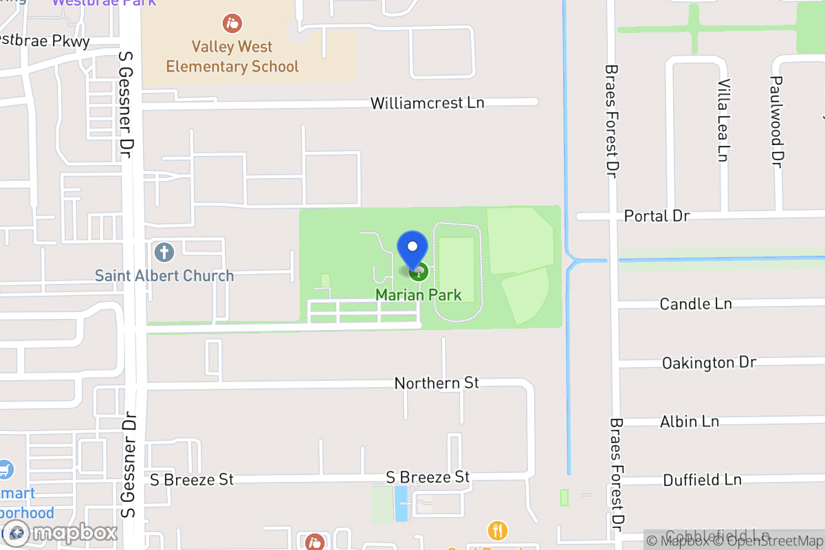 Map of S 11101 Gessner Dr, Houston