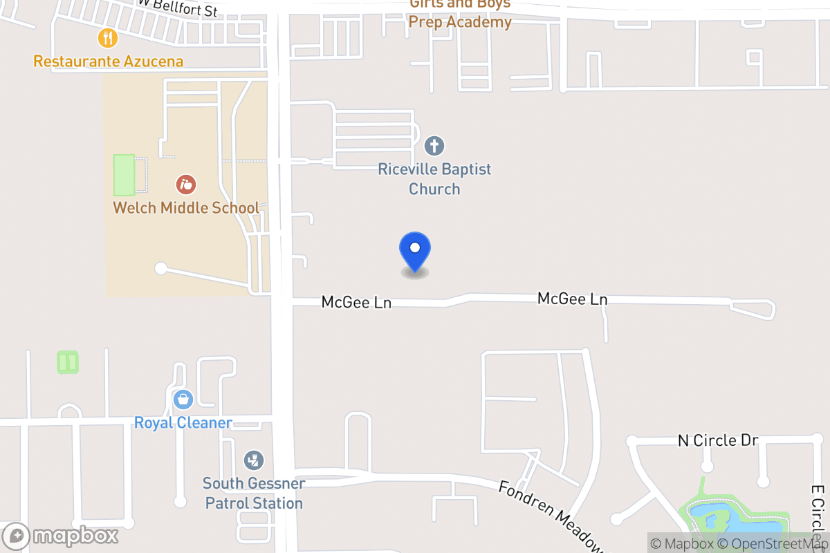 Map of 8420 Mcgee Ln, Houston