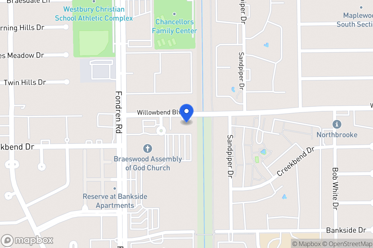 Map of 6539 Willowbend Blvd, Houston