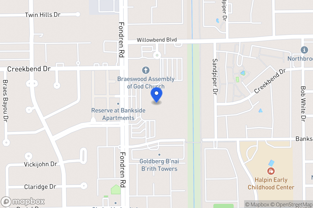 Map of Fondren Rd, Houston