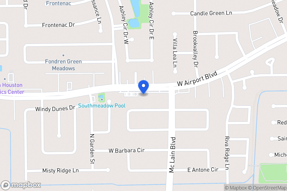 Map of W 8053 Airport Blvd, Houston