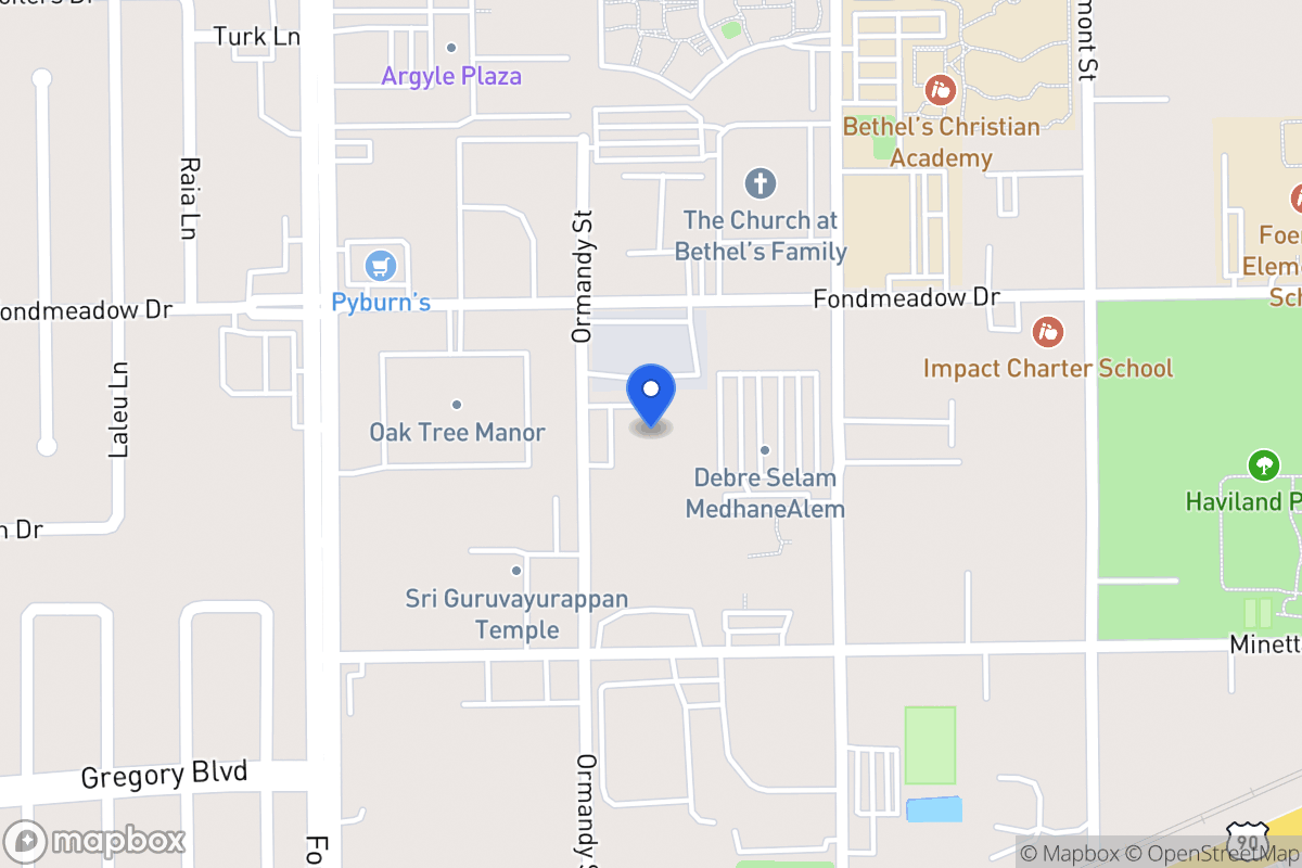 Map of 11601 Ormandy St, Houston