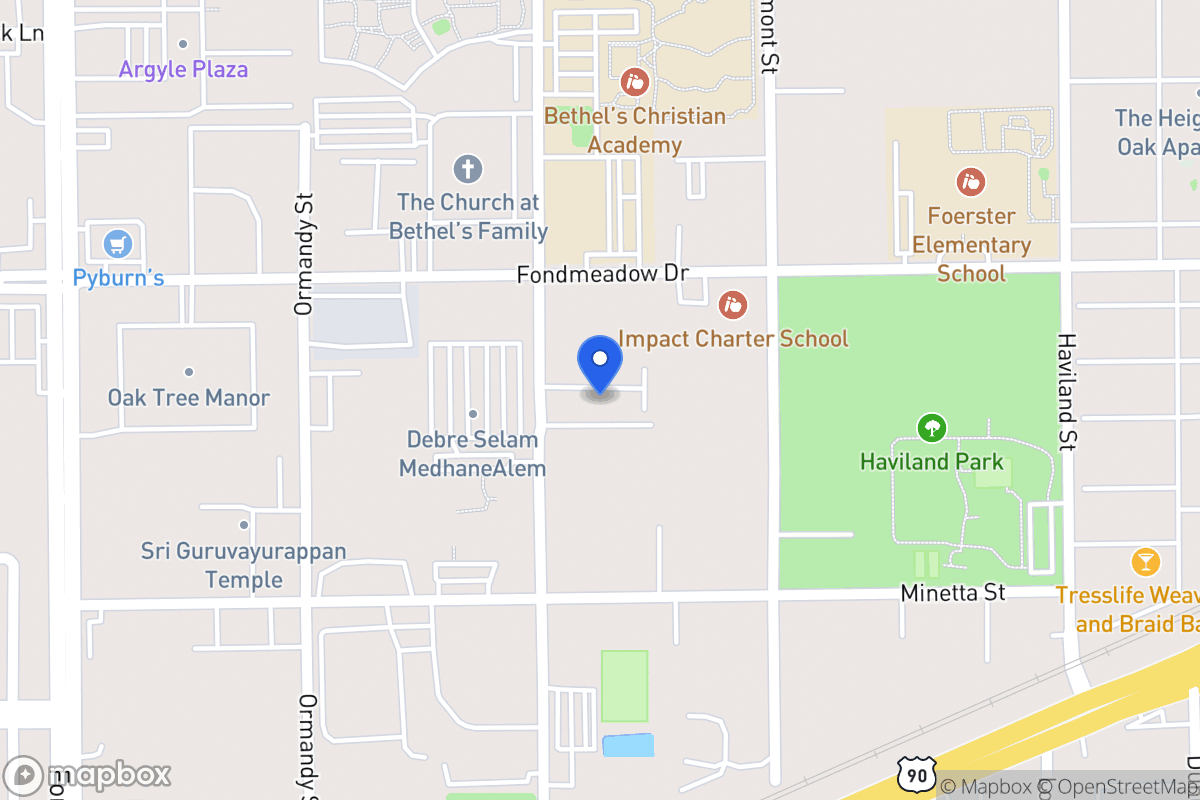 Map of 11539 Canemont St, Houston