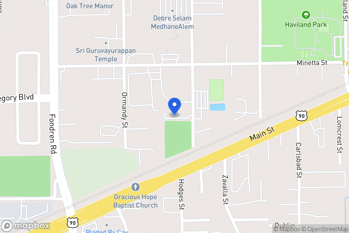 Map of 11808 Canemont St, Houston