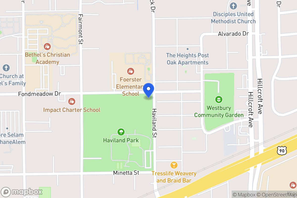Map of 11504 Haviland St, Houston
