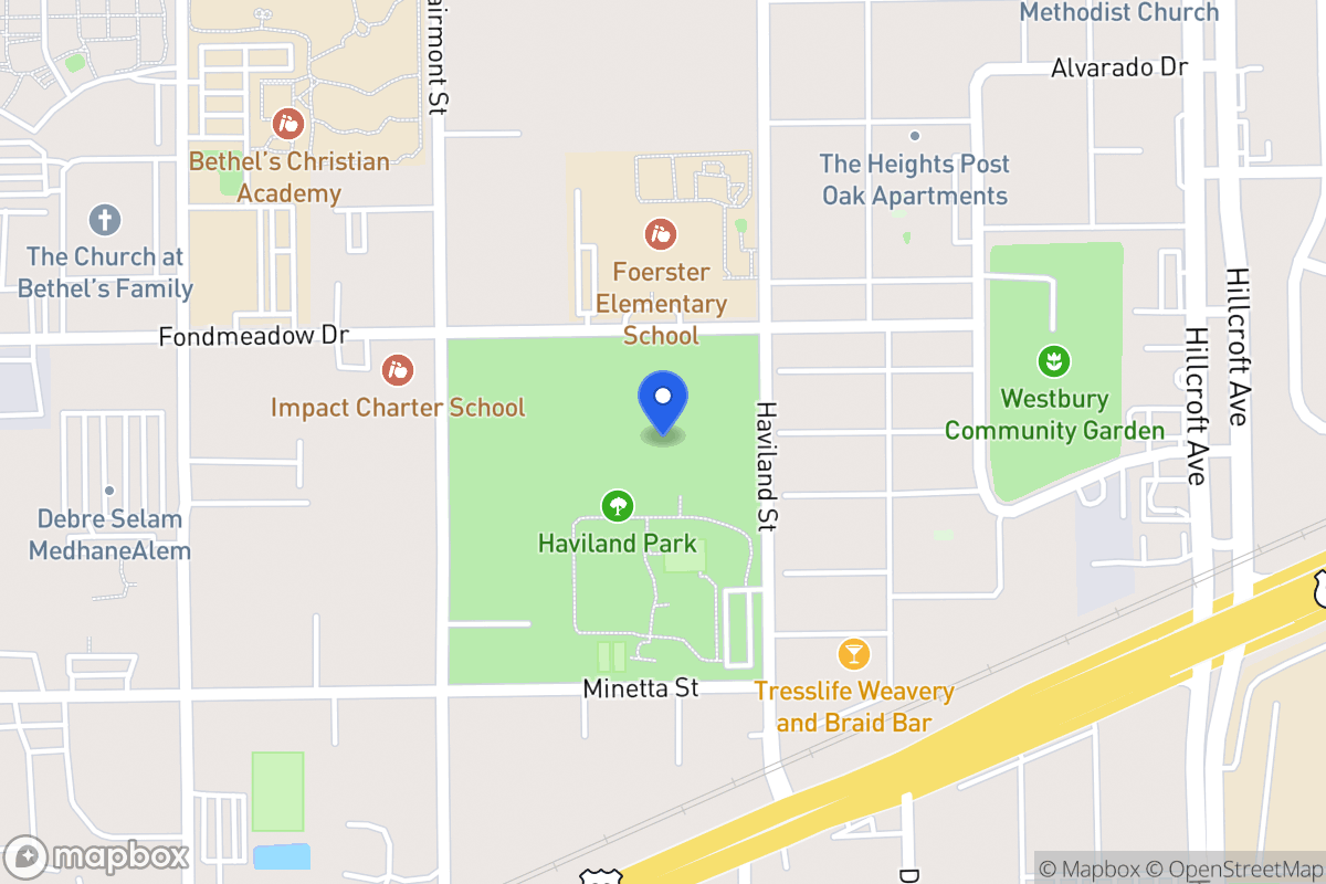 Map of 11538 Haviland St, Houston