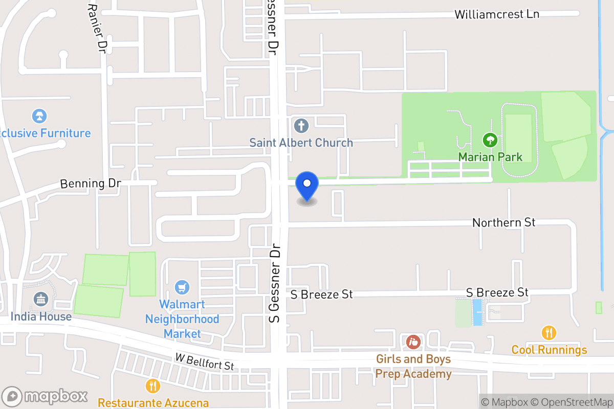 Map of 8540 Northern St, Houston