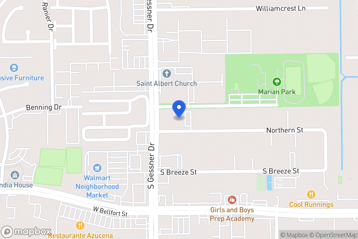 Map of 8532 Northern St, Houston