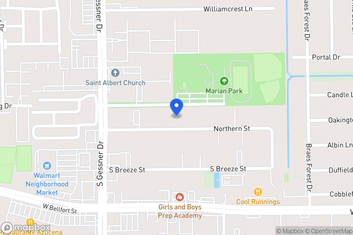 Map of 8444 Northern St, Houston