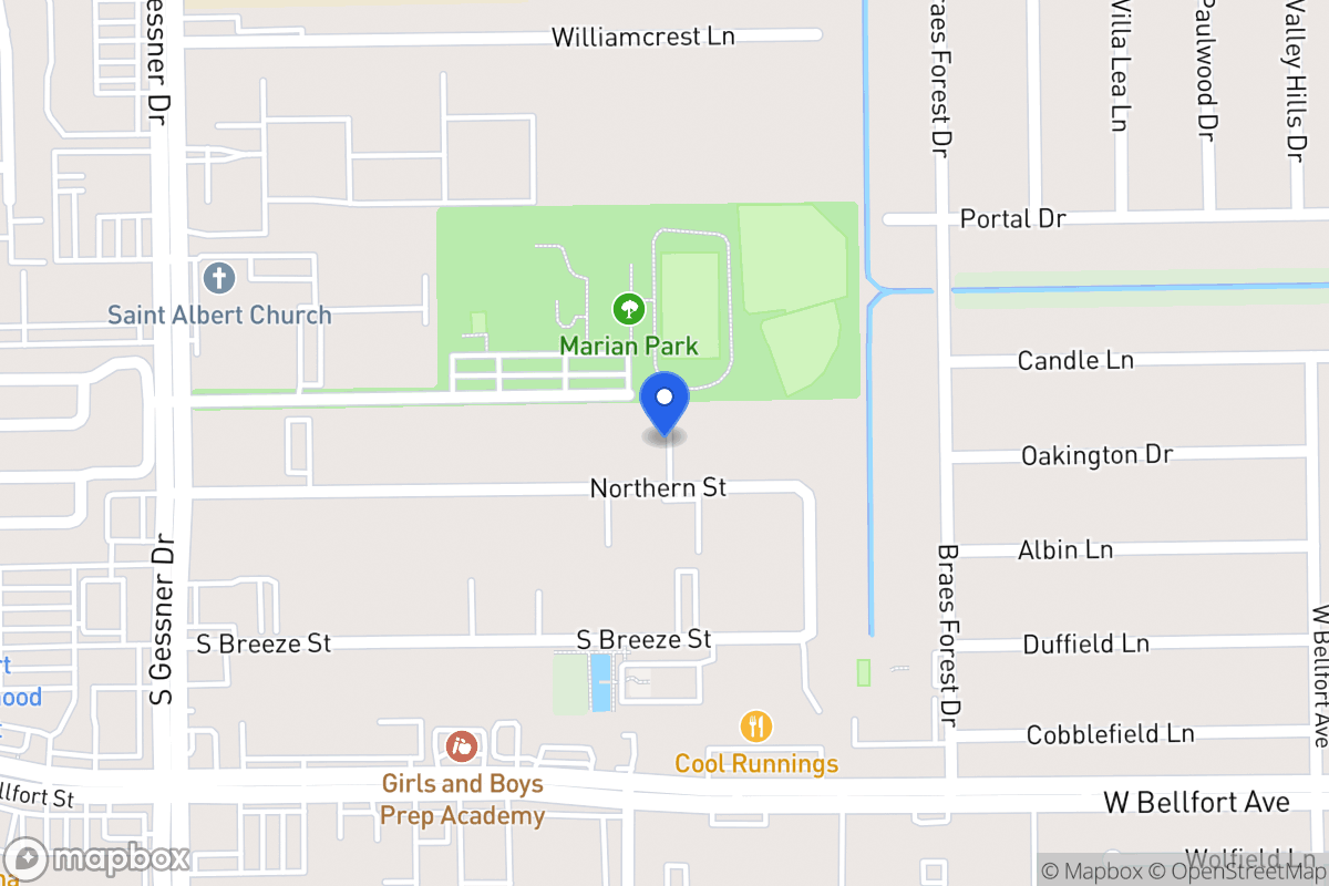 Map of 8408 Northern St, Houston