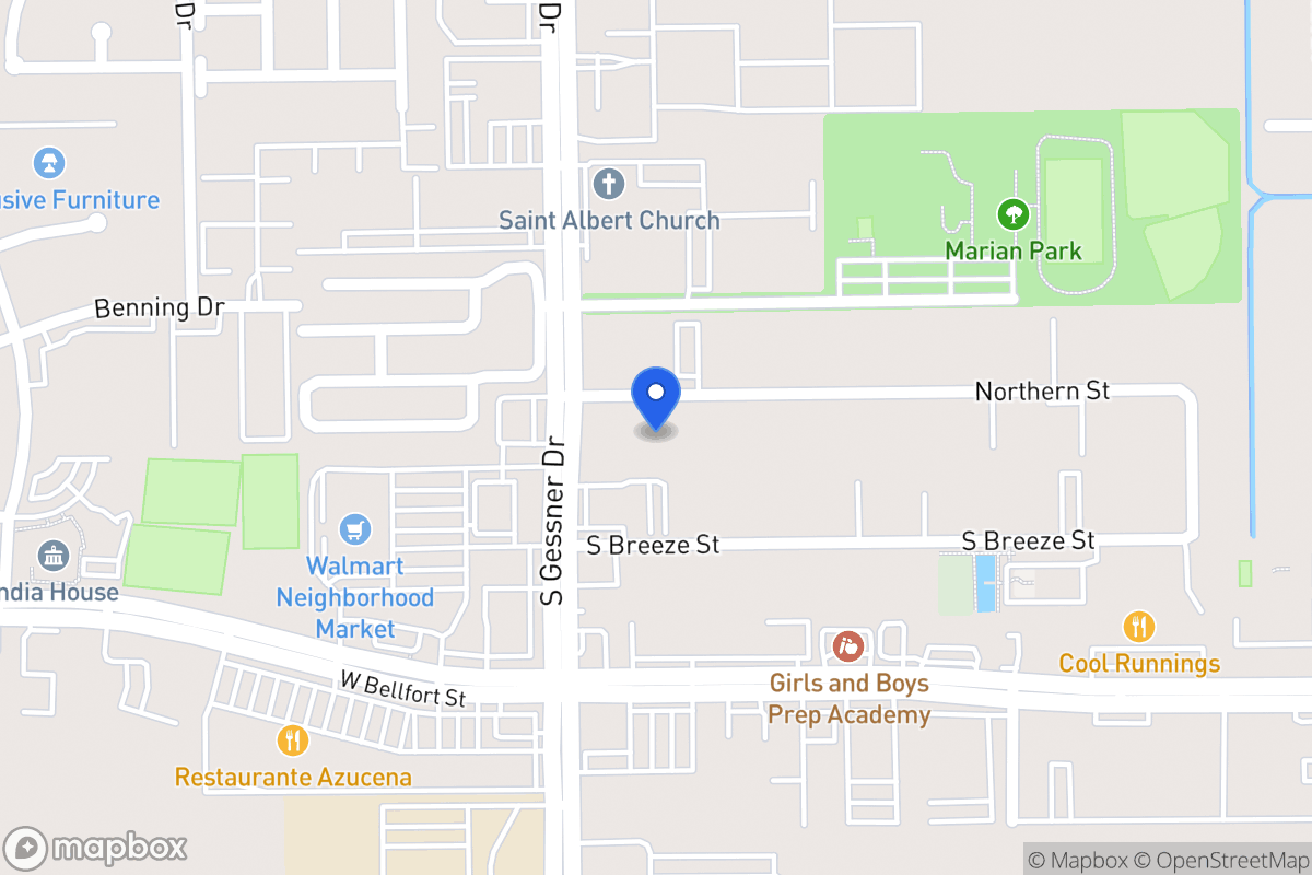 Map of 8535 Northern St, Houston