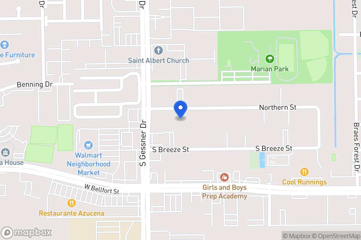 Map of 8527 Northern St, Houston