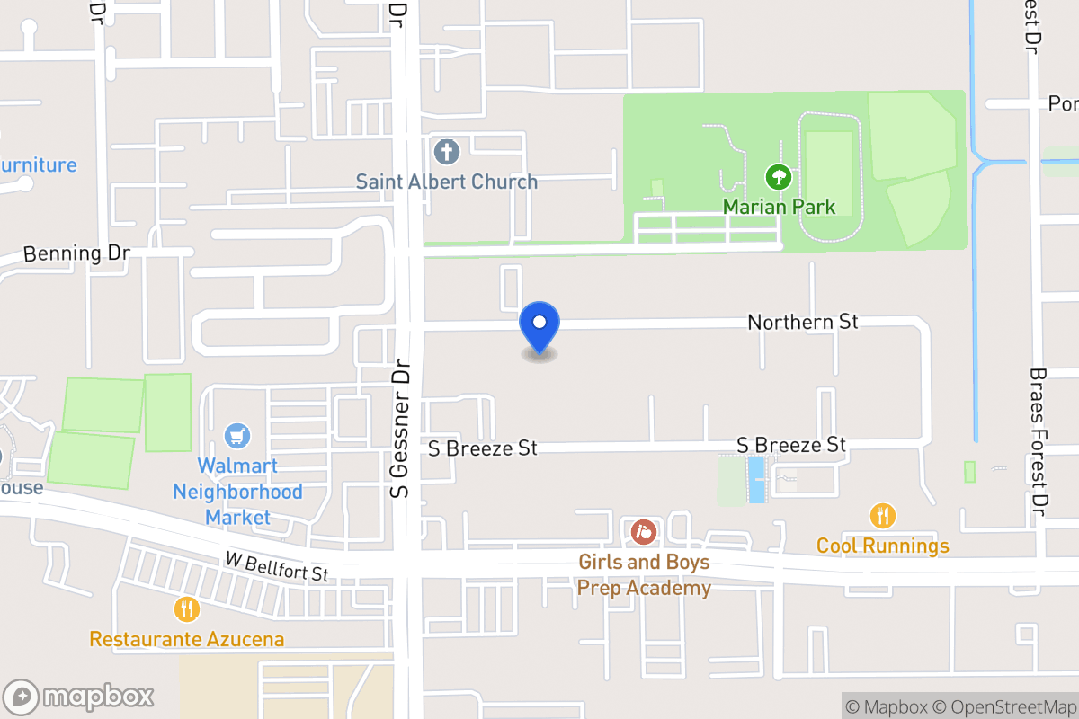 Map of 8523 Northern St, Houston