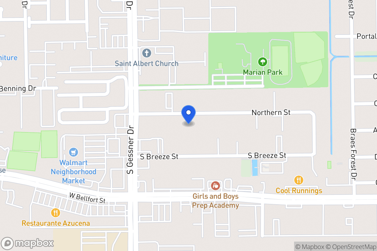 Map of 8515 Northern St, Houston