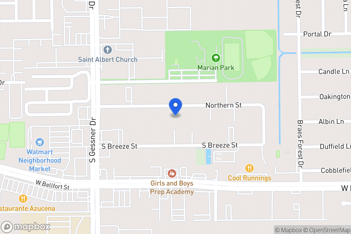 Map of 8437 Northern St, Houston