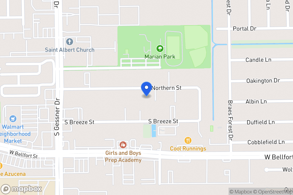 Map of 8425 Northern St, Houston