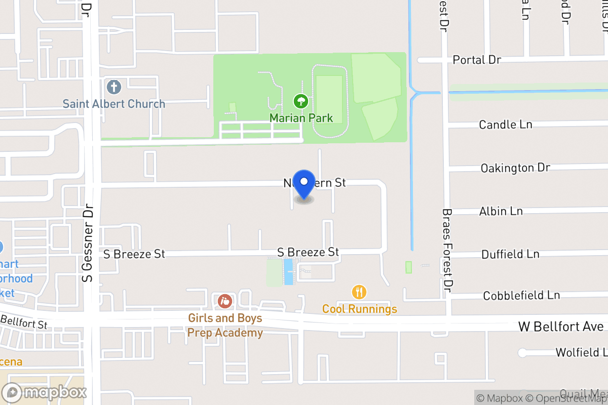 Map of 8335 Northern St, Houston
