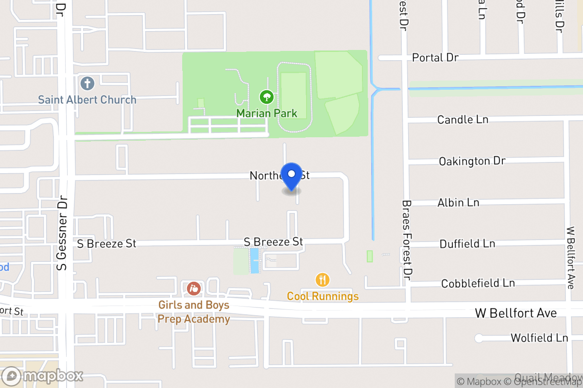 Map of 8331 Northern St, Houston