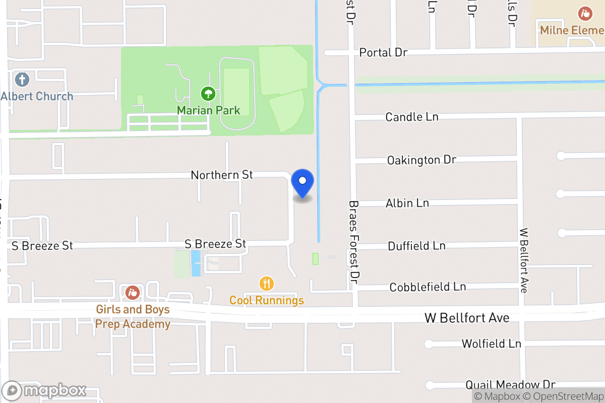 Map of S 8306 Breeze Dr, Houston
