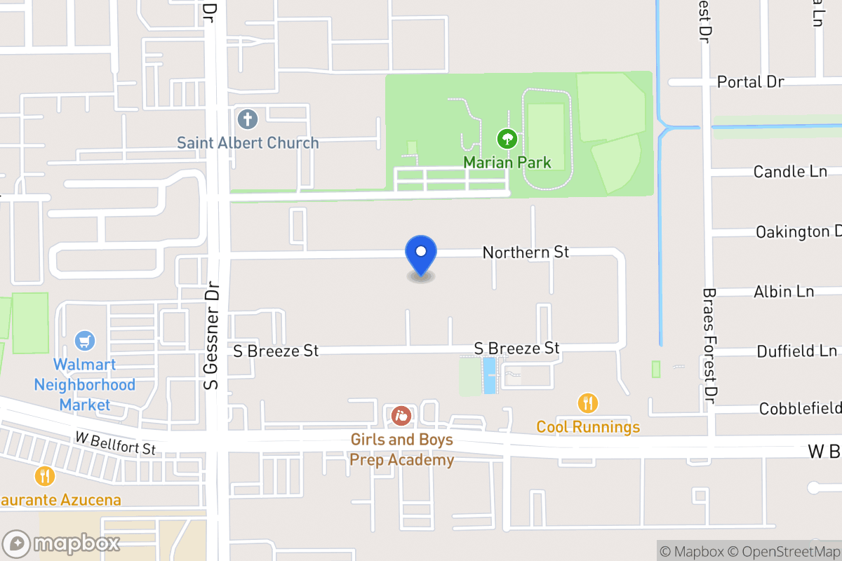 Map of 8433 Northern St, Houston