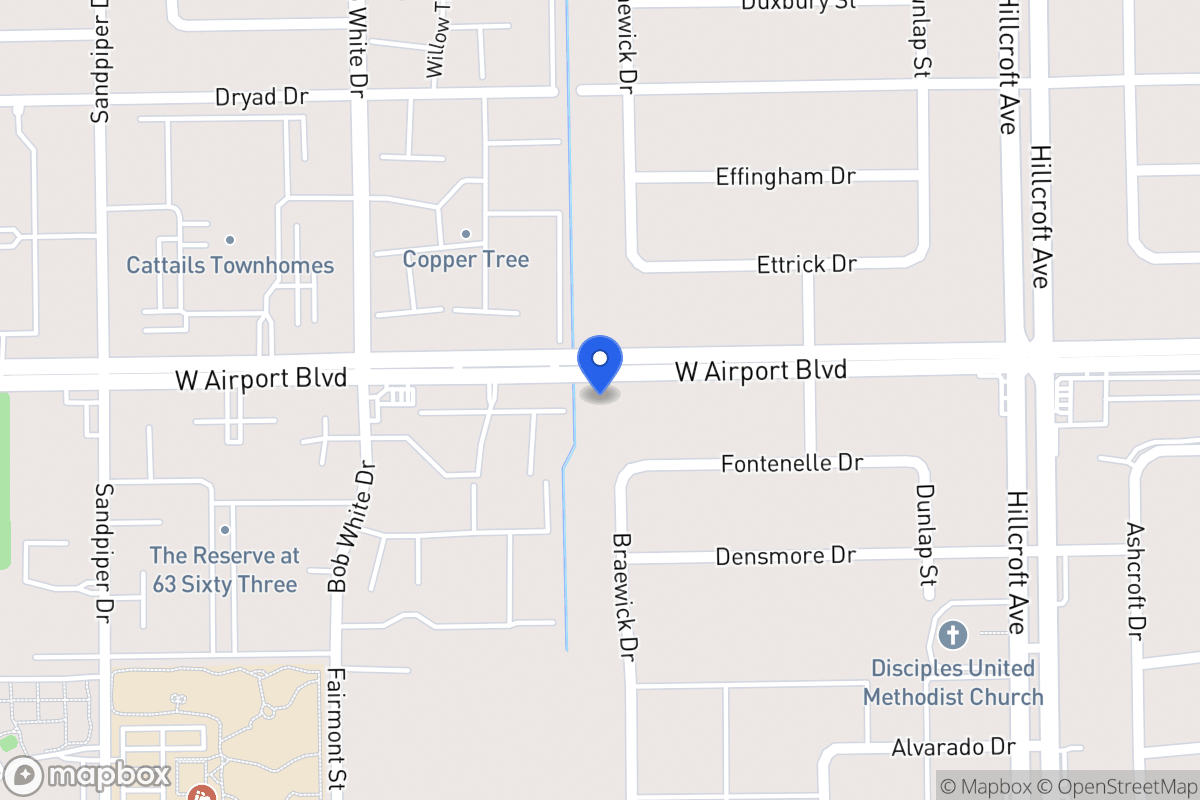 Map of W 6039 Airport Blvd, Houston
