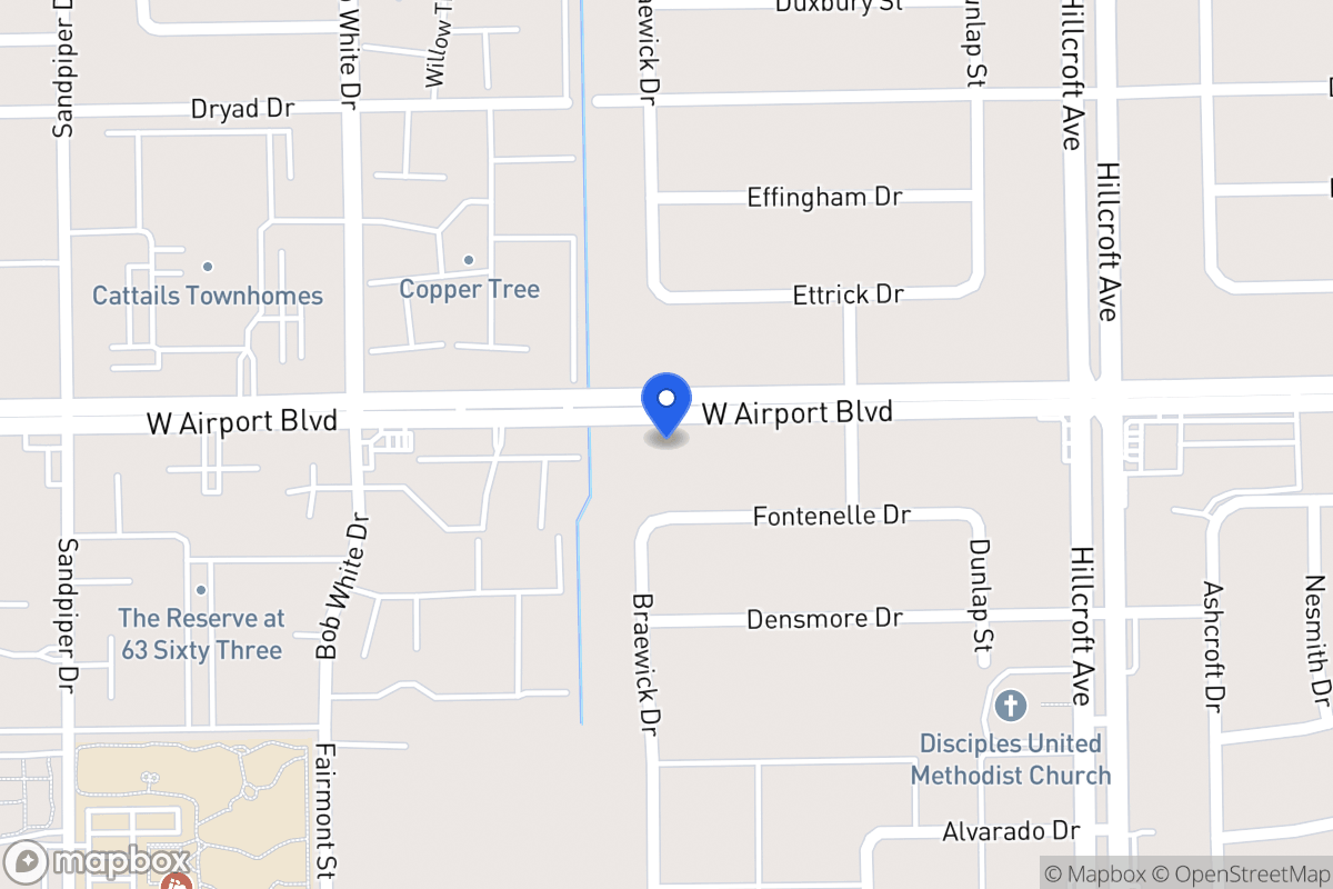 Map of W 6031 Airport Blvd, Houston