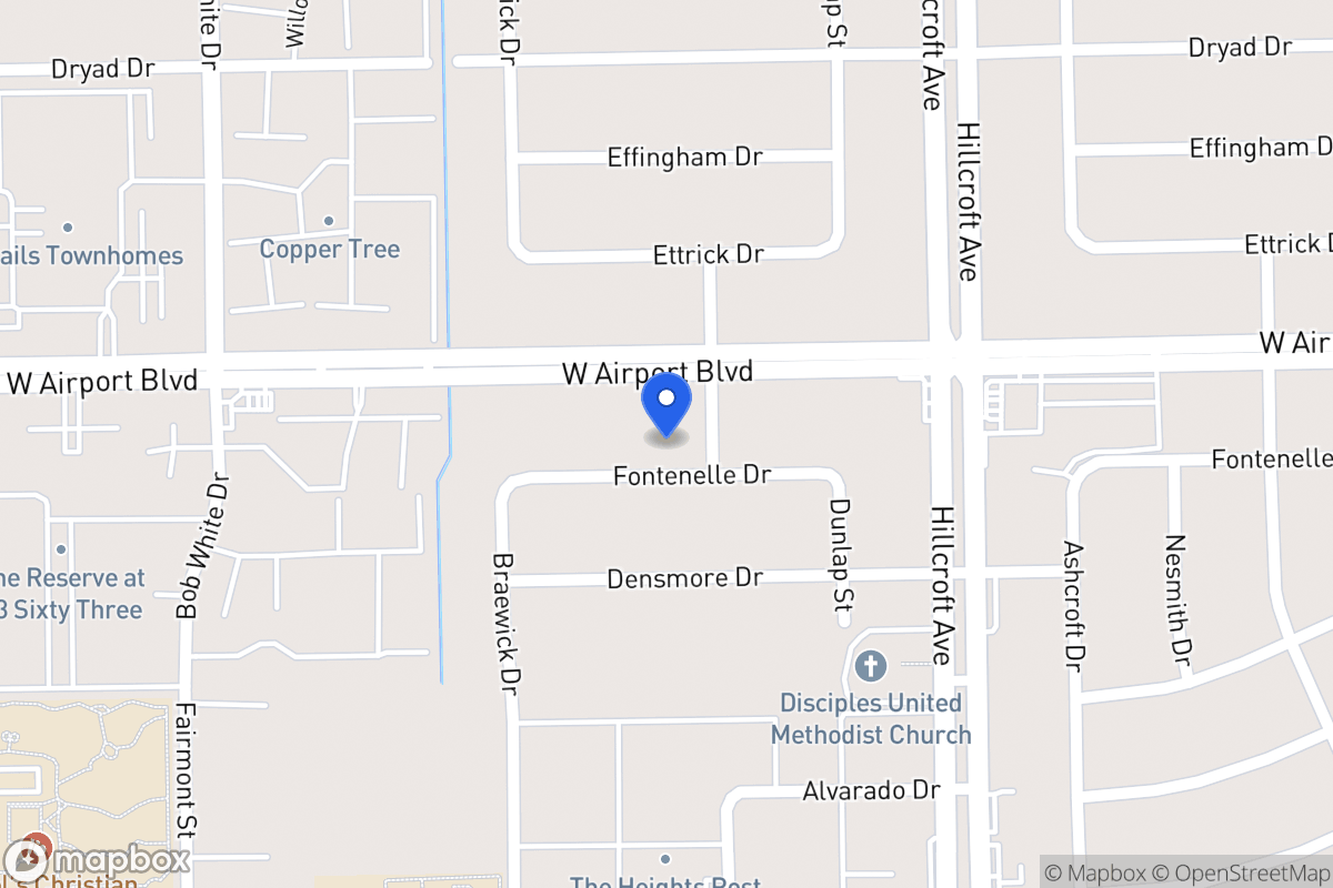 Map of 6006 Fontenelle Dr, Houston