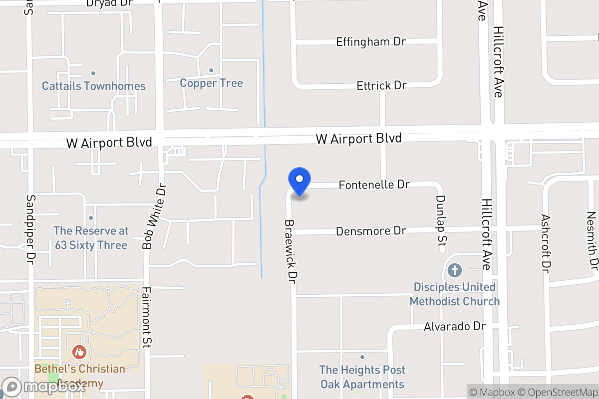 Map of 6031 Fontenelle Dr, Houston