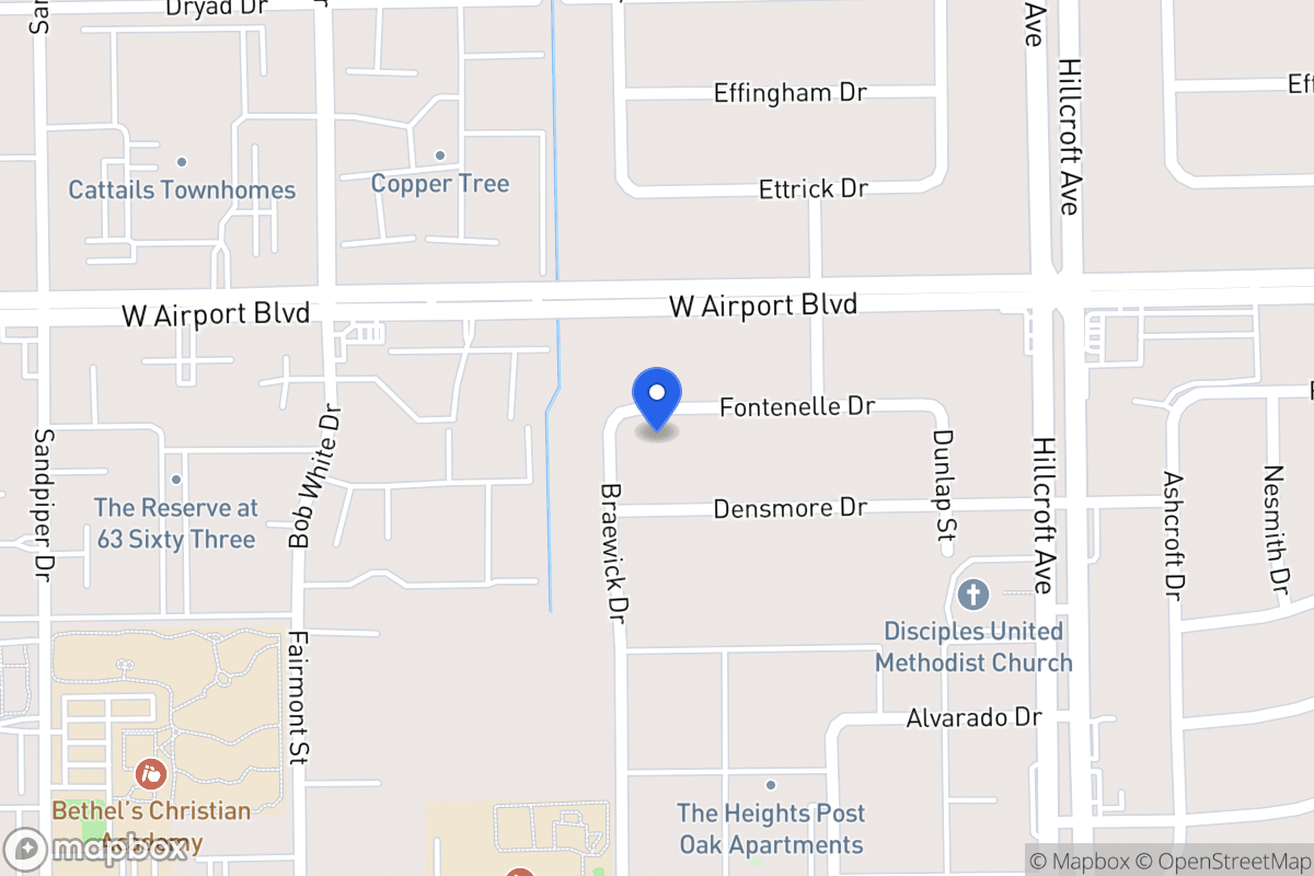 Map of 6027 Fontenelle Dr, Houston