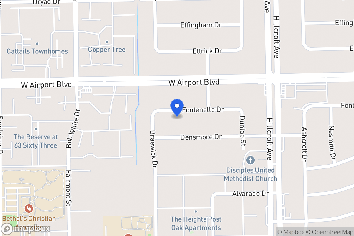 Map of 6019 Fontenelle Dr, Houston