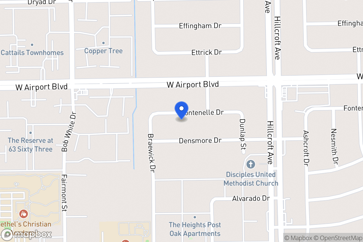 Map of 6015 Fontenelle Dr, Houston