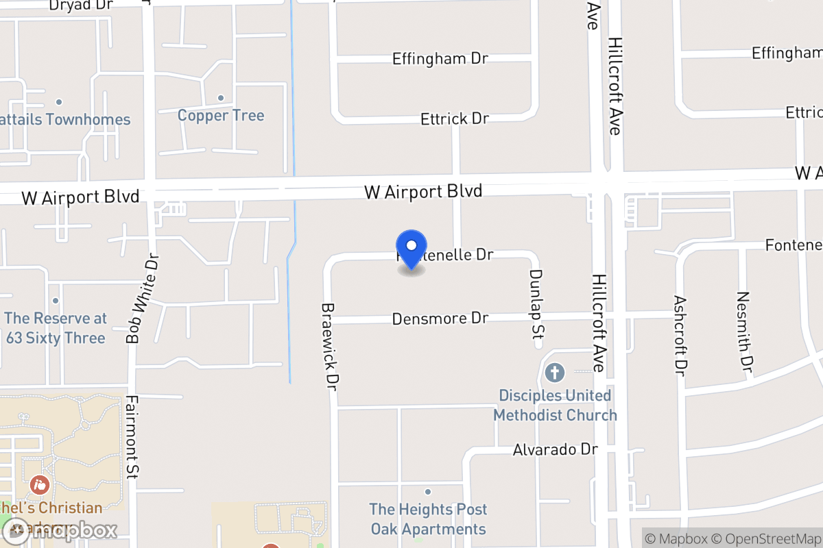 Map of 6011 Fontenelle Dr, Houston