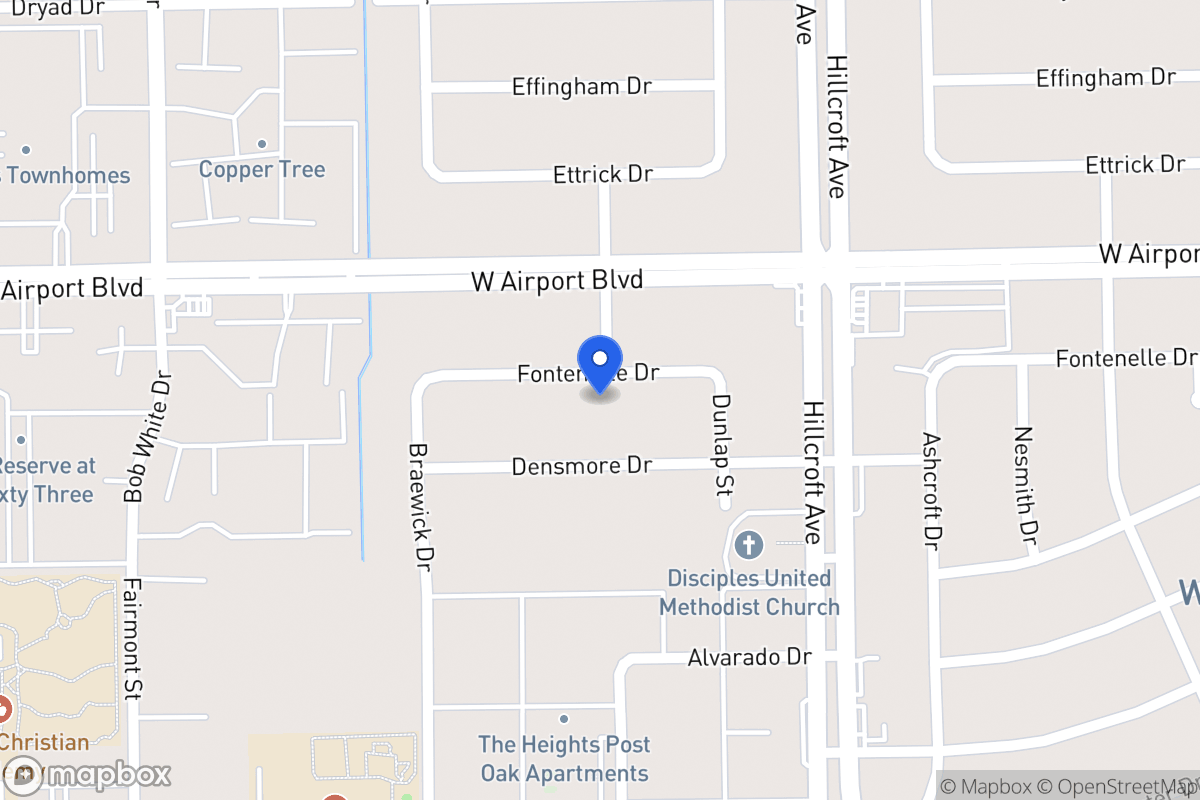 Map of 5931 Fontenelle Dr, Houston