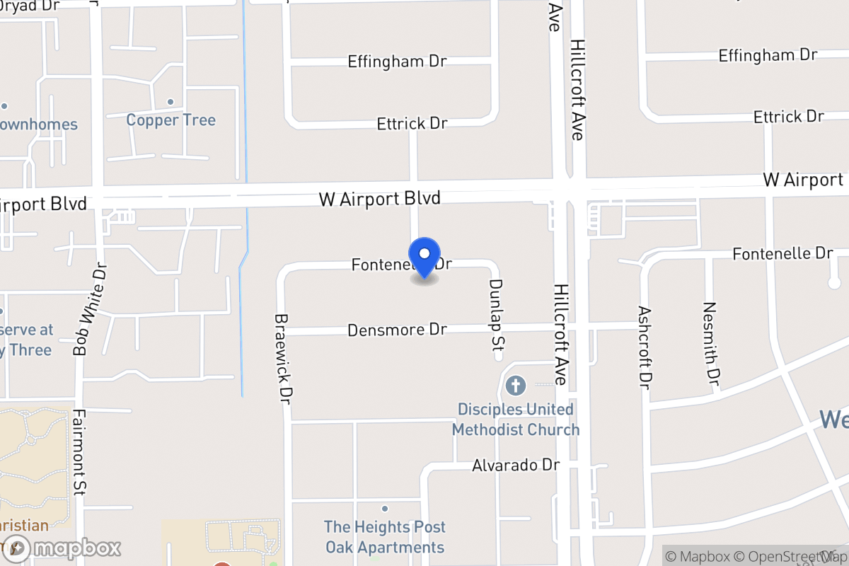 Map of 5927 Fontenelle Dr, Houston