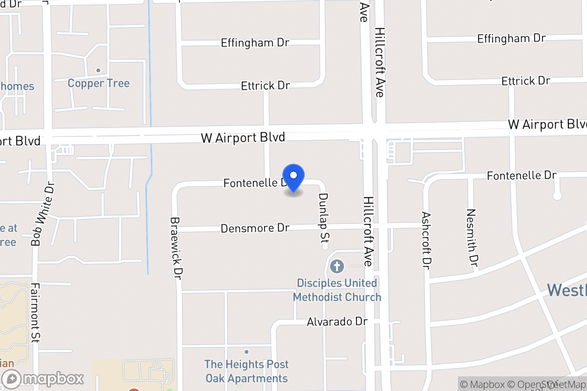 Map of 5919 Fontenelle Dr, Houston