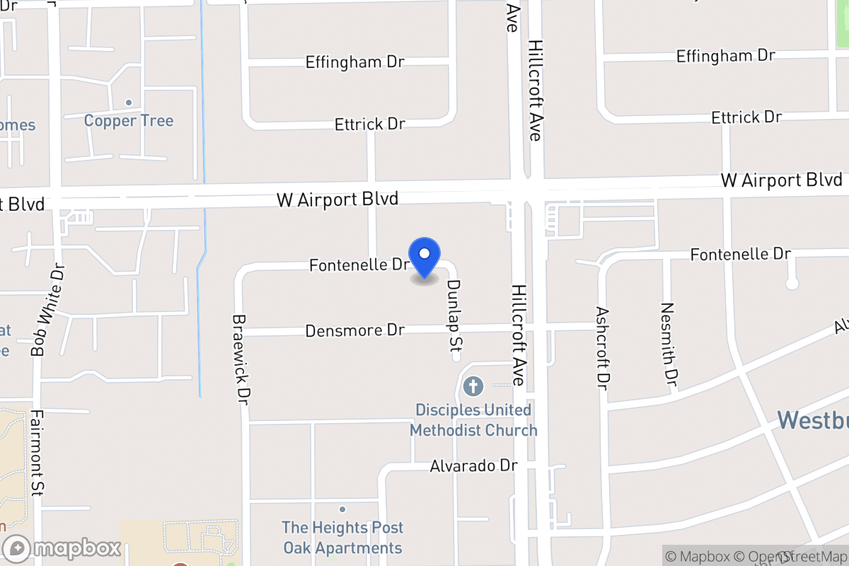 Map of 5915 Fontenelle Dr, Houston
