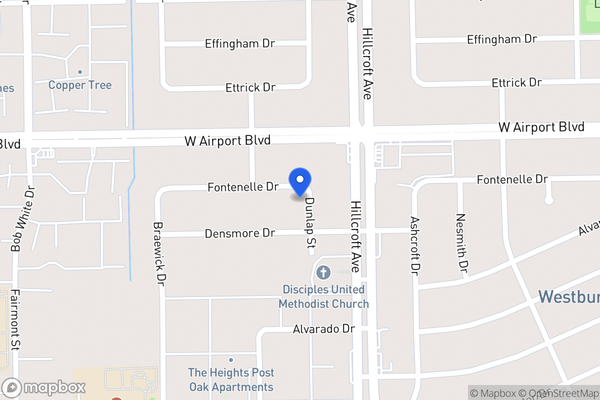 Map of 5911 Fontenelle Dr, Houston