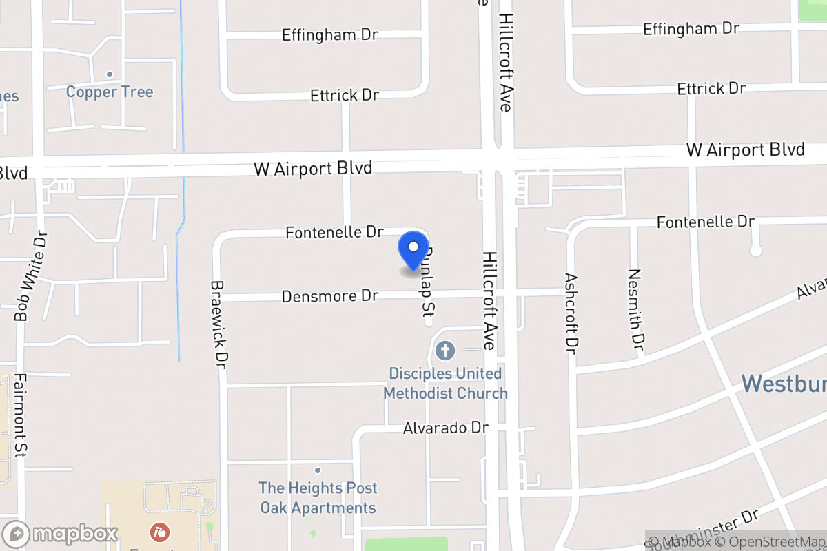 Map of 5910 Densmore Dr, Houston