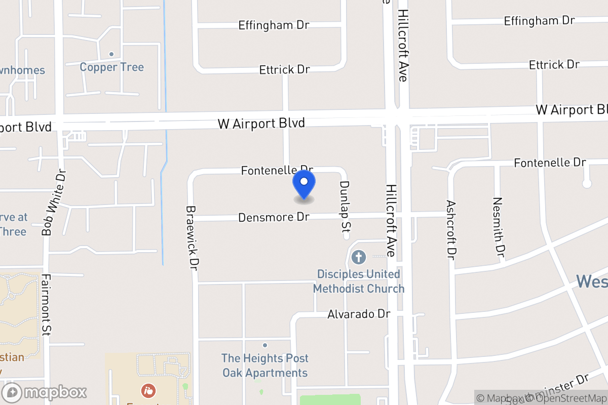 Map of 5922 Densmore Dr, Houston