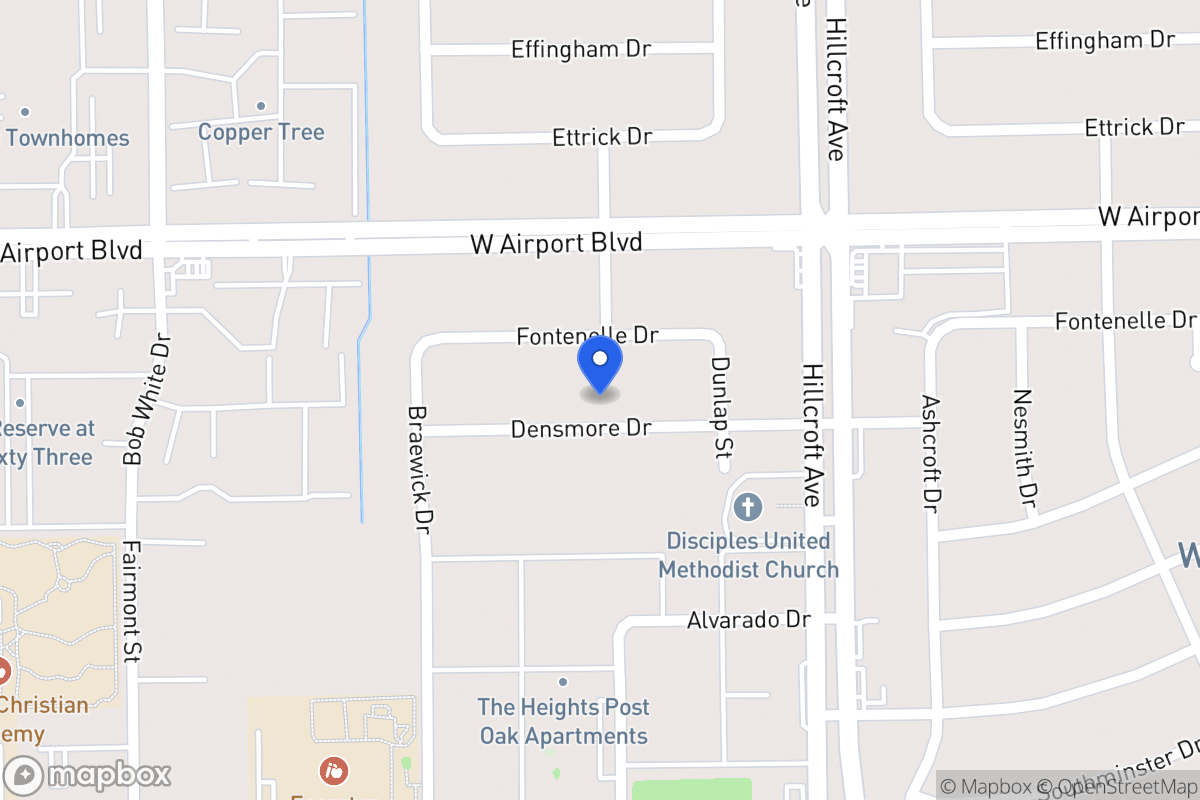 Map of 5930 Densmore Dr, Houston